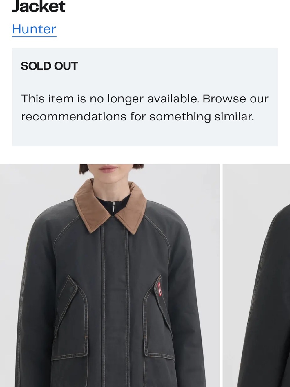Hunter chore coat/Work Jacket with Tan Collar - Picture 9 of 11